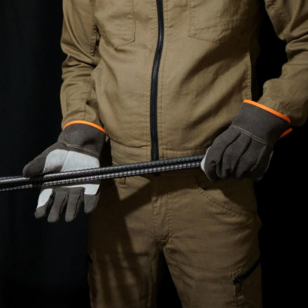 ACE]AG6540 合成皮革 カワテック 外縫い 牛床革アテ付