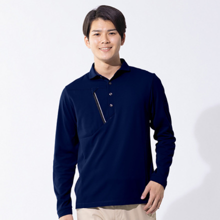 【bluesteel】宝仙学園長袖シャツ(赤青)+α アイトス 長袖ポロシャツ | Tシャツ・ポロシャツ | 作業服 作業