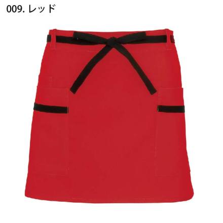 atlast&co エプロン アイトス] AZ-8655 胸当てミニエプロン（共生地配色）