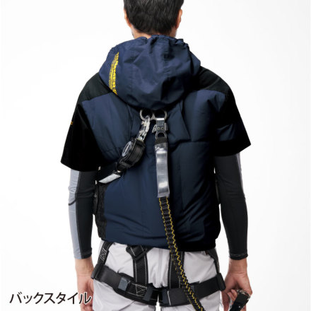 アタックベース] 09905 HUMMER 空調風神服チタンフード半袖ブルゾン
