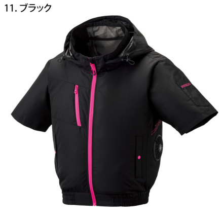 アタックベース] 8845 The tough 空調風神服チタンフード半袖ジャケット