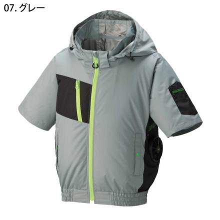 アタックベース] 8845 The tough 空調風神服チタンフード半袖ジャケット