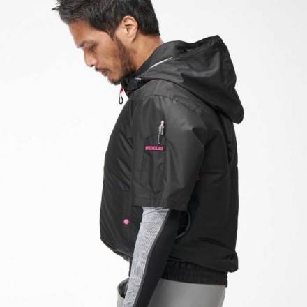 アタックベース] 8845 The tough 空調風神服チタンフード半袖ジャケット