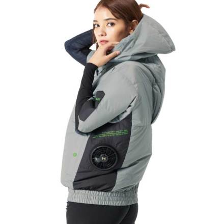 アタックベース] 8845 The tough 空調風神服チタンフード半袖ジャケット