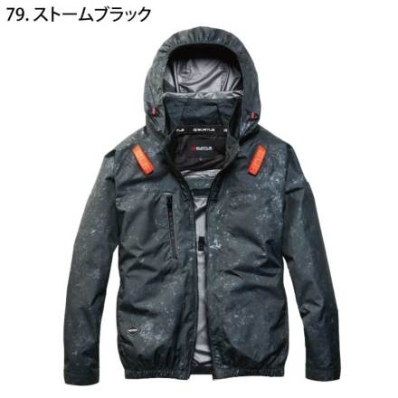 (7) 4つ穴 空調服 バートル AC2091HB ストームブラック XXL ハイバックファン取付[バートル] AC2091HB エアークラフトブルゾン