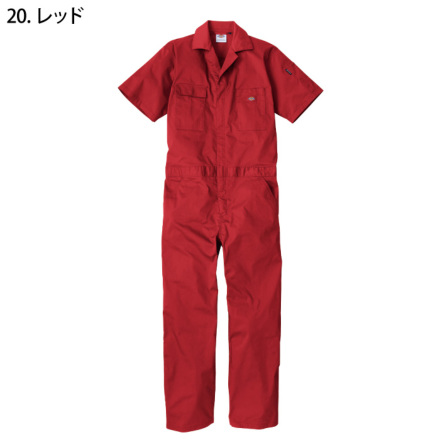 コーコス [Dickies] D-6702 ライトT/Cストレッチ 半袖ツナギ・つなぎ服