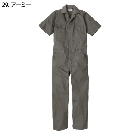 キャノティエ2つ コーコス [Dickies] D-6702 ライトT/Cストレッチ 半袖ツナギ・つなぎ服