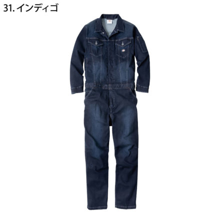 コーコス [Dickies] D-686 ストレッチシルキーデニムツナギ