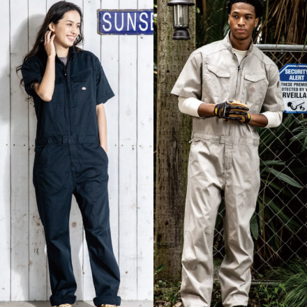 コーコス [Dickies] D-912 ディッキーズストレッチヘリンボーン 半袖ツナギ