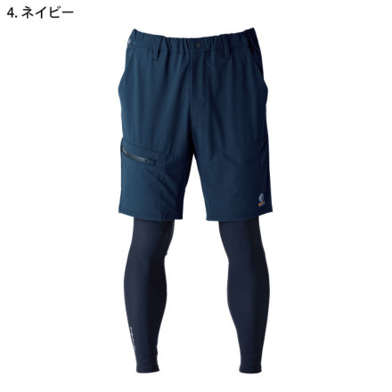 イーブンリバー フェイクレイヤードショートパンツ EX34 ネイビー