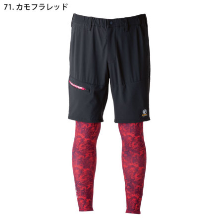 イーブンリバー  EX34  ブラック　L フェイクレイヤードショートパンツ : EVEN RIVER(イーブンリバー) フェイクレイヤード