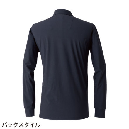 よいすけ FLEX WE WE 長袖ポロシャツ パープル ブラック M EVENRIVER] GRM06 マックスクール長袖ポロシャツ