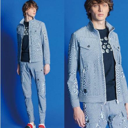 アイズフロンティア] 3450 サッカーストレッチストライプジャケット