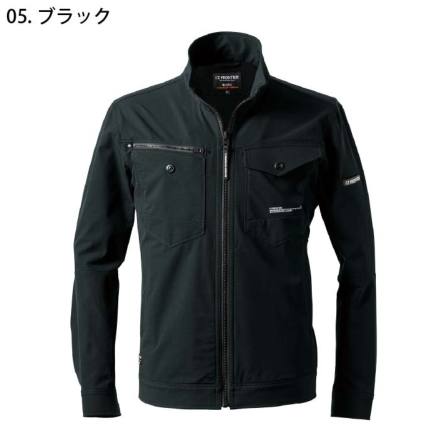 あいうえおブラック36 アイズフロンティア] 3700 A.D.ストレッチナイロンワークジャケット
