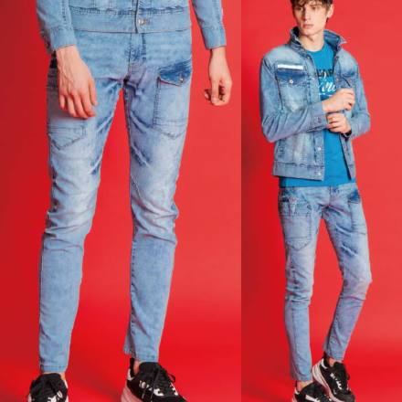 アイズフロンティア] 7452 接触冷感ストレッチデニムカーゴパンツ