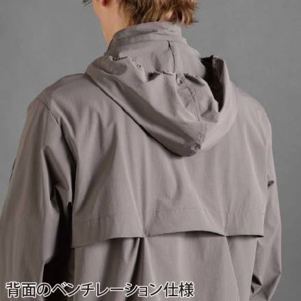 Hereness ナイロンジャケット アイスグレー キャップ付き アイズフロンティア] 9036 A.D.ストレッチナイロンパーカー