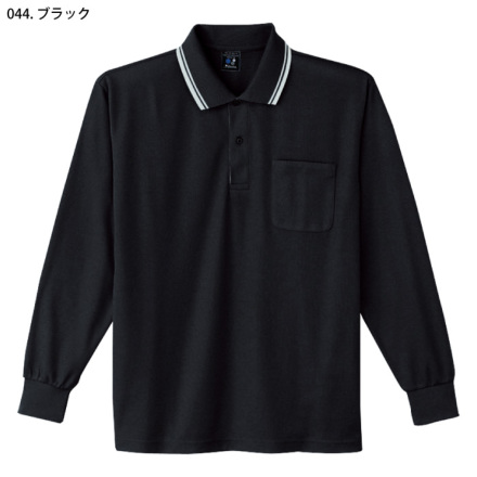 LEONARD 長袖ポロシャツ 44 ブラック/ピンク 自重堂] 85264 吸汗速乾長袖ポロシャツ（裏綿ハニカムメッシュ）【特大