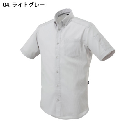 ホワイト 半袖ワークシャツ ポケット付き sc37942-401f.jpg