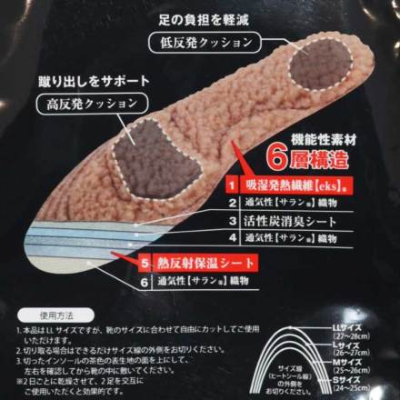 モリト] is-fit M120-1704 暖敷インソール（男性用フリーサイズ）