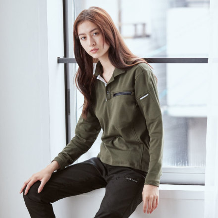 服/ファッション 102 HOOH [VILEA] 801 衿長袖ポロシャツ