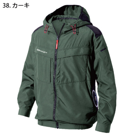HOOH] V8812 サイドファン長袖フードジャケット 【大サイズ】