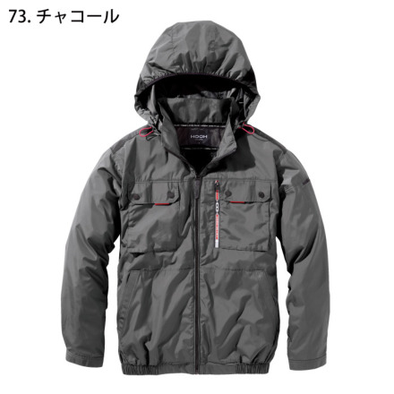 【美品】ポリーヌブロー異素材ドッキングフードジャケット HOOH] V1122 快適ウェア ミドルファン長袖フードジャケット 【特大サイズ】