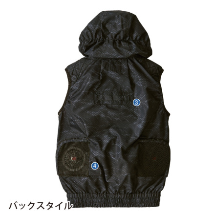 HOOH] V5559 快適ウェア フルハーネス対応冷感フードベスト 【特大サイズ】