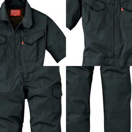 グレイスエンジニアーズ] GE-629 半袖カーゴツナギ・つなぎ服