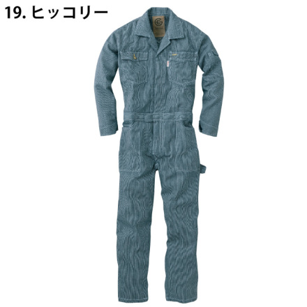 グレイスエンジニアーズ] GE-105 長袖ヒッコリーツナギ 【特大