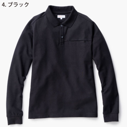桑和 [BEAMS DESIGN] B1815-50 長袖ポロシャツ（胸ポケット有）