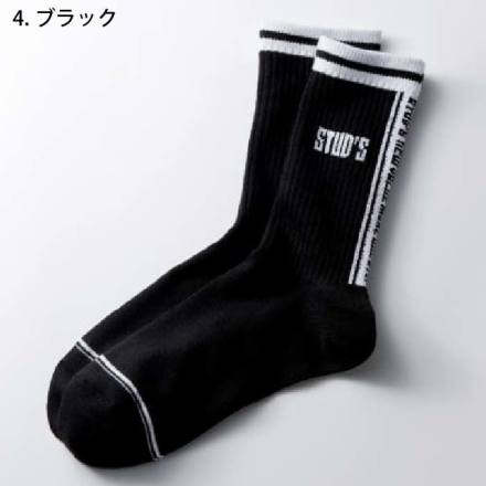 桑和 [STUD'S] S3599-2 バックラインロゴ STUD'S ソックス