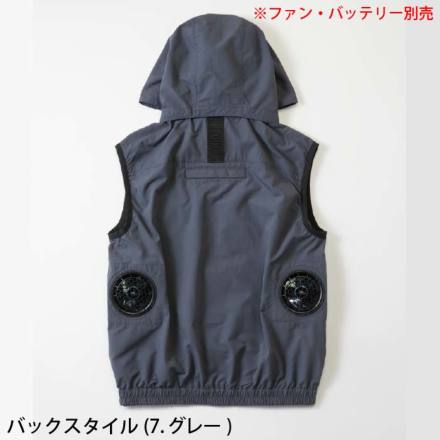 STUD'S S8906 EF VEST 空調服 グレー Lサイズ 桑和 [STUD'S] S8906 EF用 ベスト