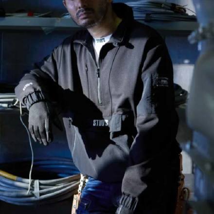 heve クラウドブルゾン ブラック DOUBLE ZIP HIGH NECK BLOUSON
