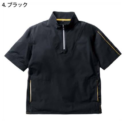 桑和 [G.G.] 0375-64 半袖Tシャツ(ハーフジップ、胸ポケット無)