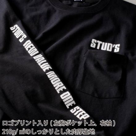 桑和 [STUD'S] S1562-3 コットン長袖ポケットTシャツ