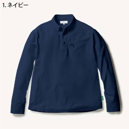 桑和 [UCB] U7715-50 長袖ポロシャツ(ボタンダウン、胸ポケット有)