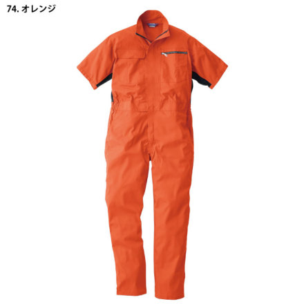 桑和] 39017 半袖つなぎ(続服) 【特大サイズ】・つなぎ服