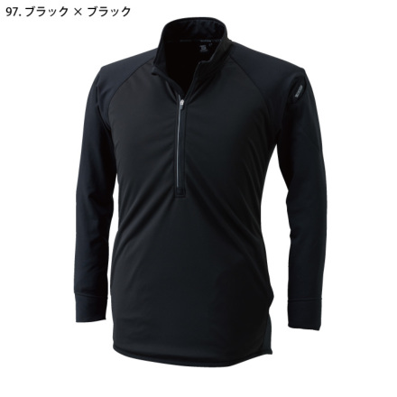 TS Design] 4235 ラミネートロングスリーブジップシャツ