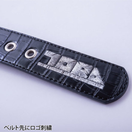 極美品 45R ナイロンのキルティングロングベスト ベルト ロゴ刺繍 黒