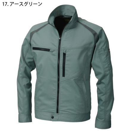 [Make stuff '25] てぃら袖トレルブルゾン★グリーン✕ネイビー 作業服の通販 長袖ブルゾン 寅壱TORAICHI2130-124【サンワーク本店】