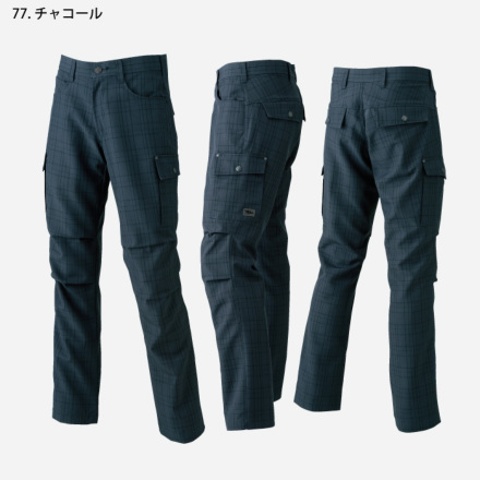 寅壱] 7560-219 チェック柄カーゴパンツ