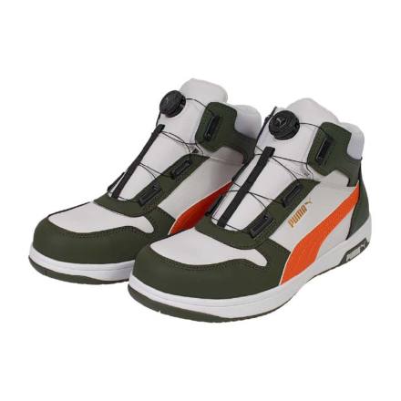 プーマ安全靴#63.221 27.0cmフロントコートグレーディスクミッド PUMA FRONTCOURT GRAY DISC MID フロントコート グレー ディスク